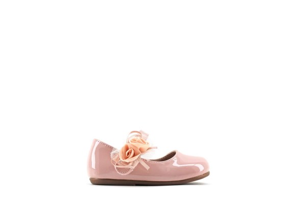 Zapatos Merceditas Efecto Charol Flor